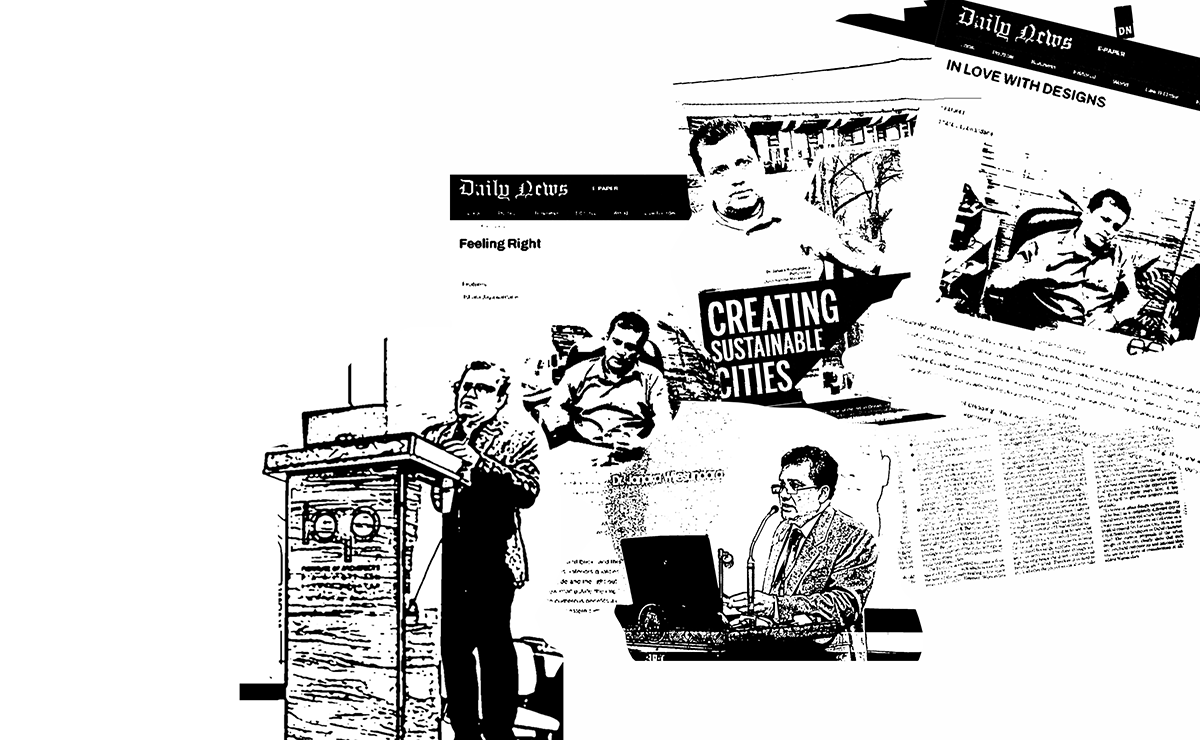 High-contrast architectural graphic
