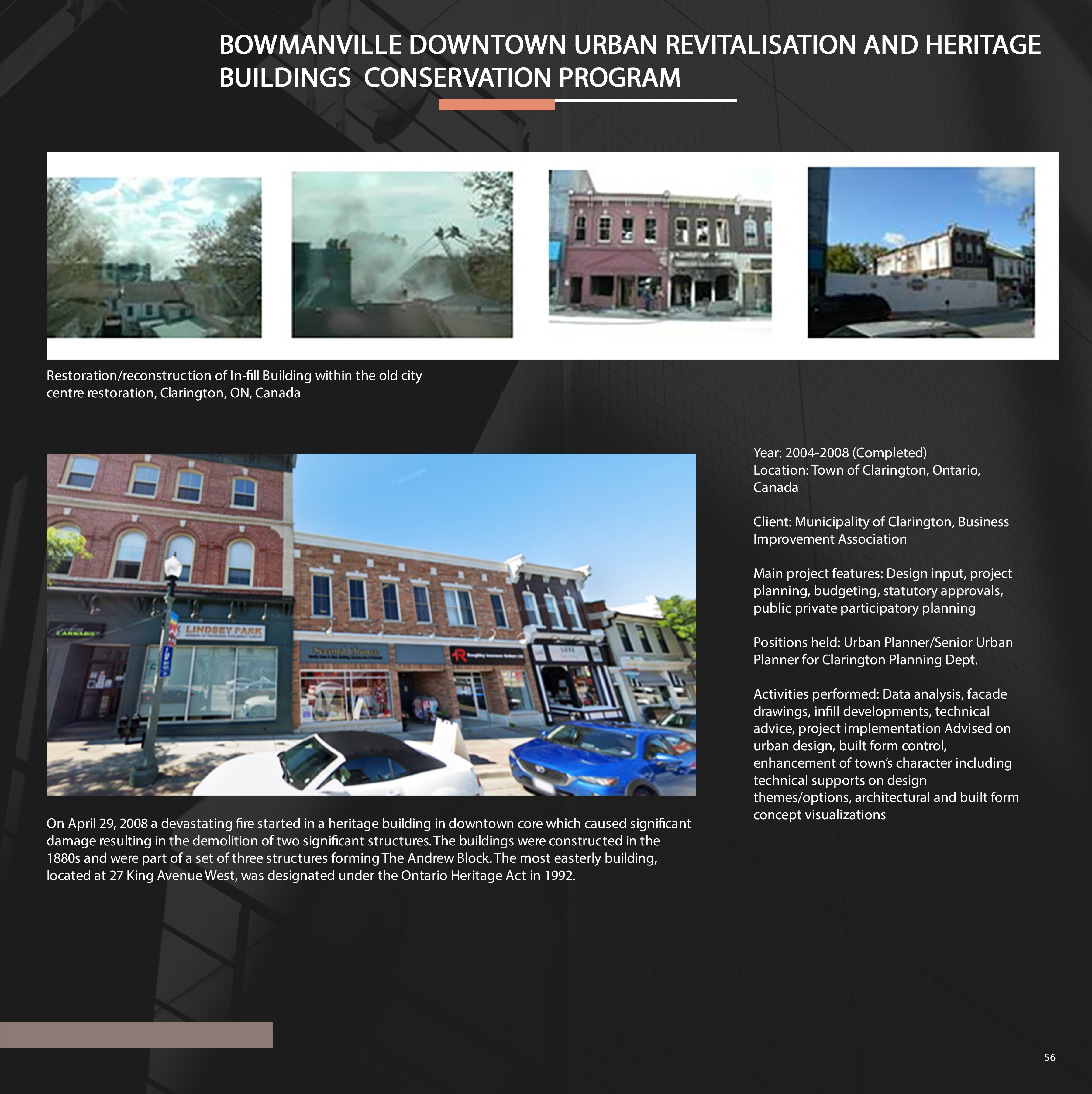 Bowmanville Downtown Urban Revitalisation programme board
