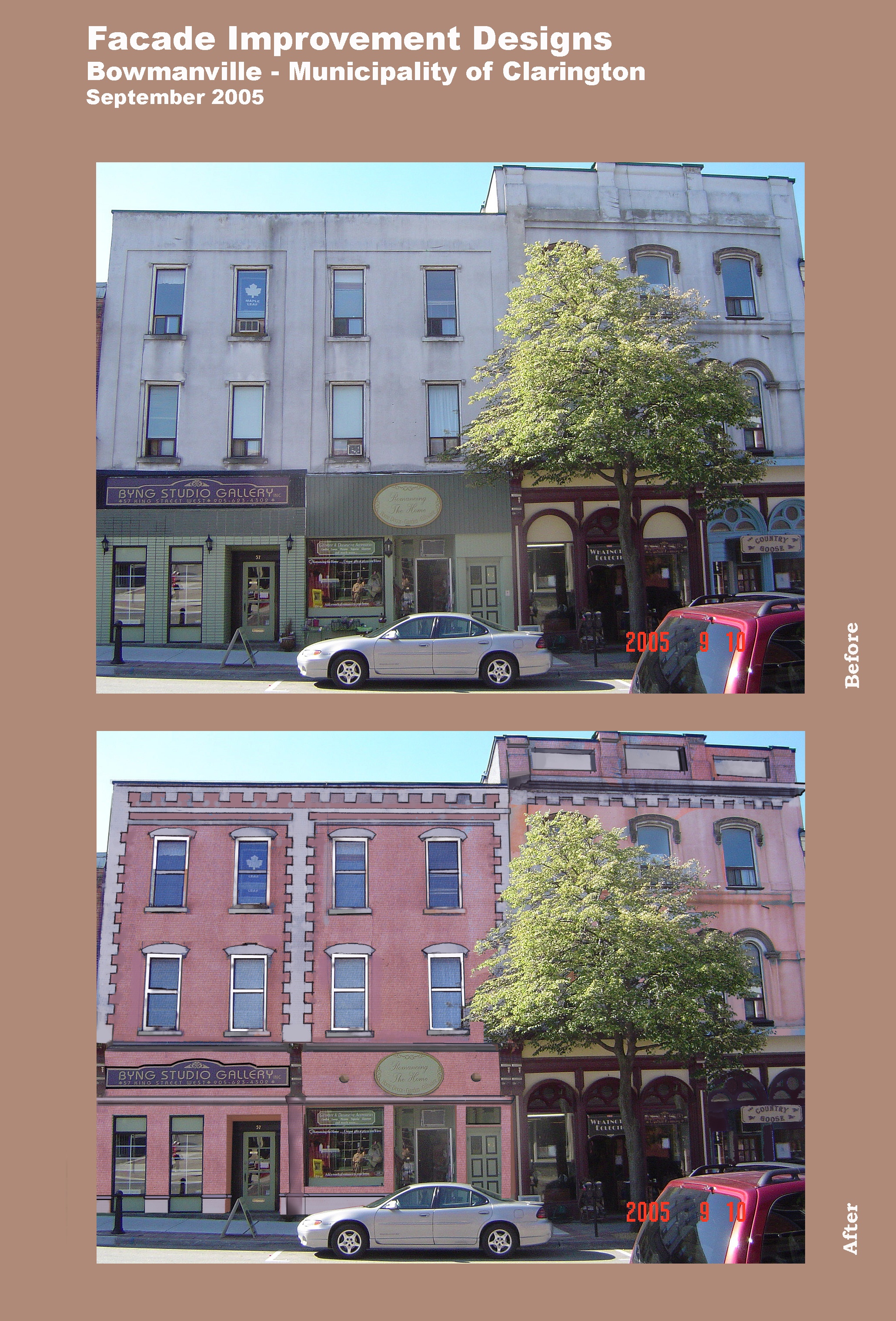 Façade Improvement 57 King Street, before and after