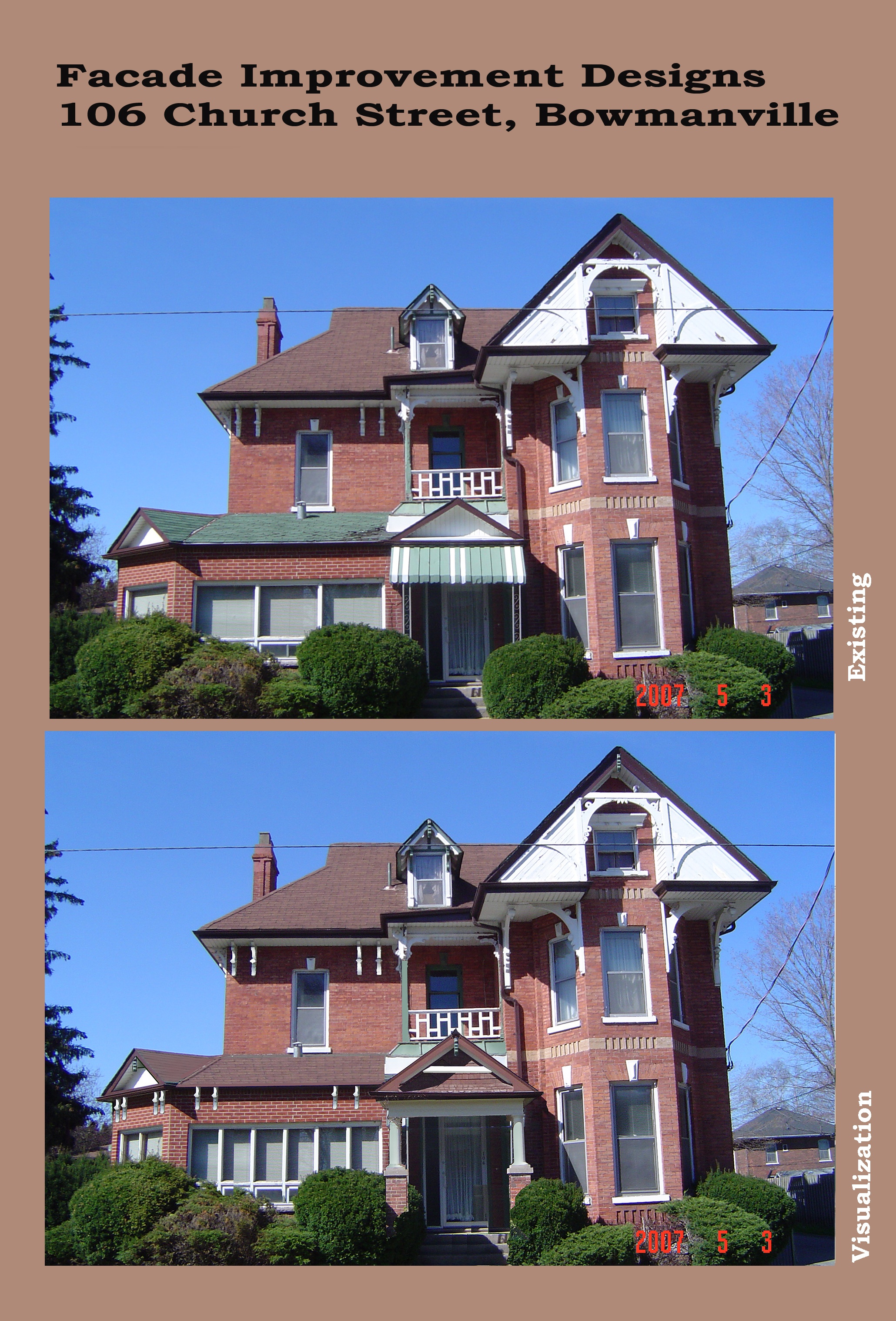 Façade Improvement 106 Church Street, before and after