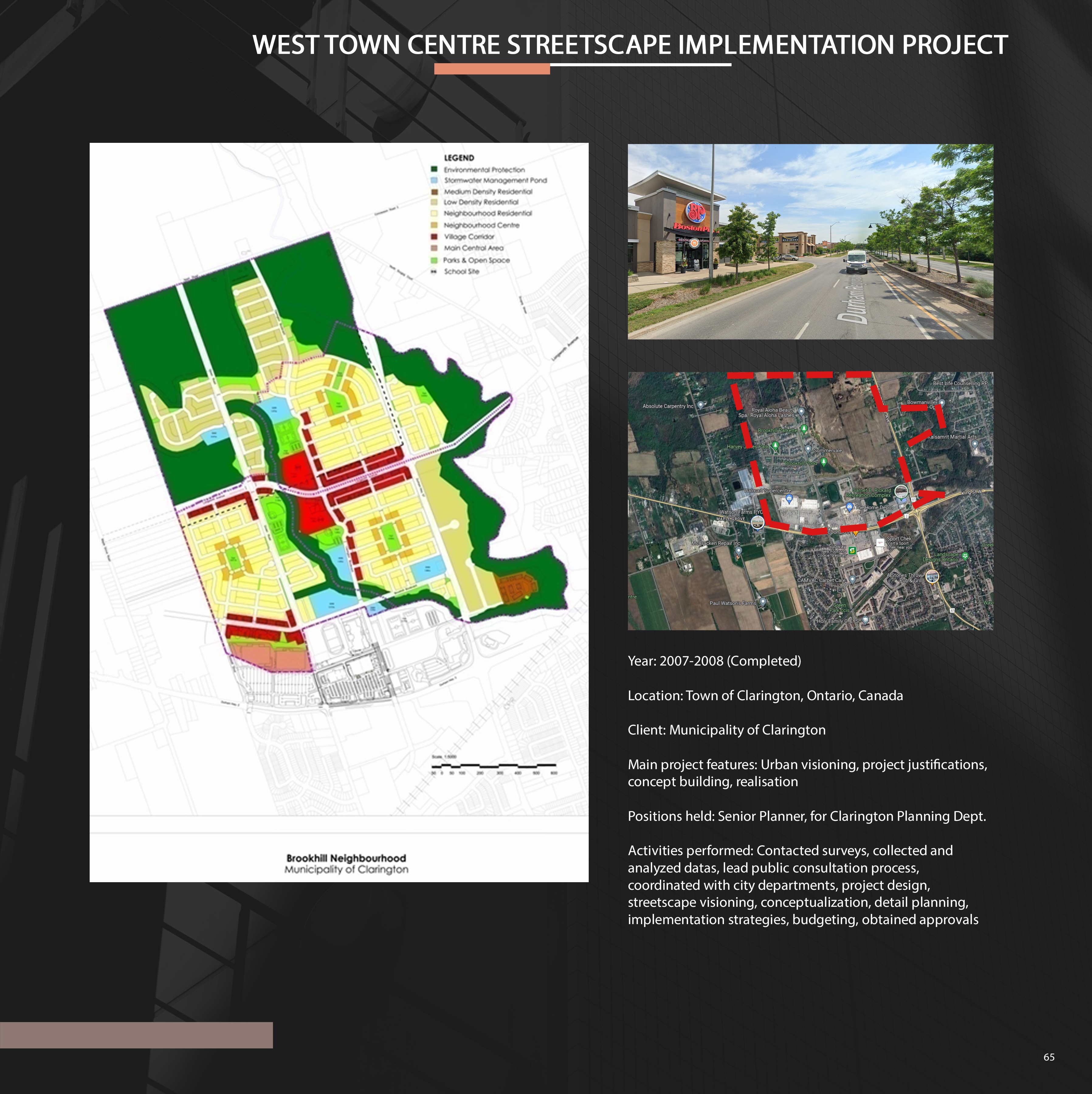 West Town Centre Streetscape Implementation planning board